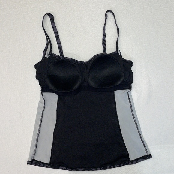 Merona Swimsuit Top Black Gray Leopard Print Great Condition Size Medium - Picture 3 of 6